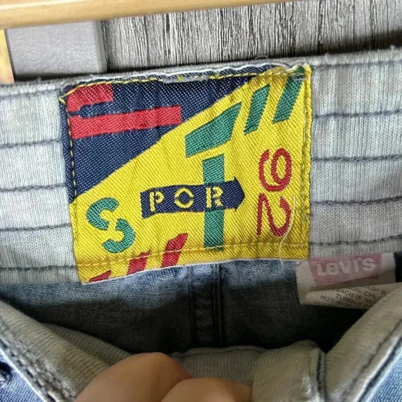 Levis Sport Jeans Vintage 90s Jogger Knee Pockets Elastic Waist Sz 27 - Picture 4 of 12